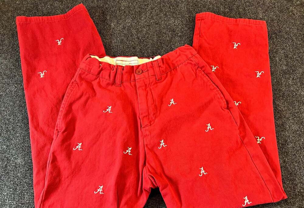 Pennington & Bailes Alabama Crimson Tide Stadium Pants Red Size 12 Embroidered